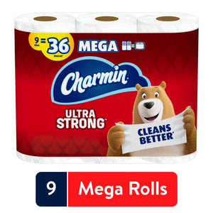 Charmin Ultra Strong Toilet Paper, 9 Mega Rolls