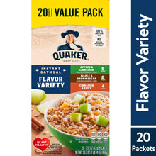 Load image into Gallery viewer, *Quaker, Instant Oatmeal, Variety Pack, 1.51 oz, 20 Packets
