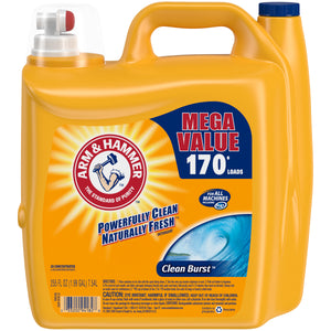 Arm & Hammer Clean Burst, 170 Loads Liquid Laundry Detergent, 255 fl oz