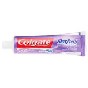 Colgate MaxFresh KnockOut Whitening Toothpaste with Mini Breath Strips, Mint Fusion, 6 oz, 3 Count