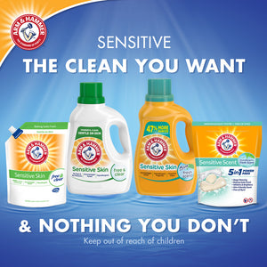 Arm  & Hammer Sensitive Skin Plus Fresh Scent, 107 Loads Liquid Laundry Detergent, 160.5 fl oz