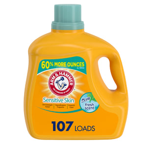 Arm  & Hammer Sensitive Skin Plus Fresh Scent, 107 Loads Liquid Laundry Detergent, 160.5 fl oz