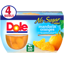 Load image into Gallery viewer, *Dole No Sugar &#39;Added Mandarin Oranges, 4 oz Fruit Bowls
